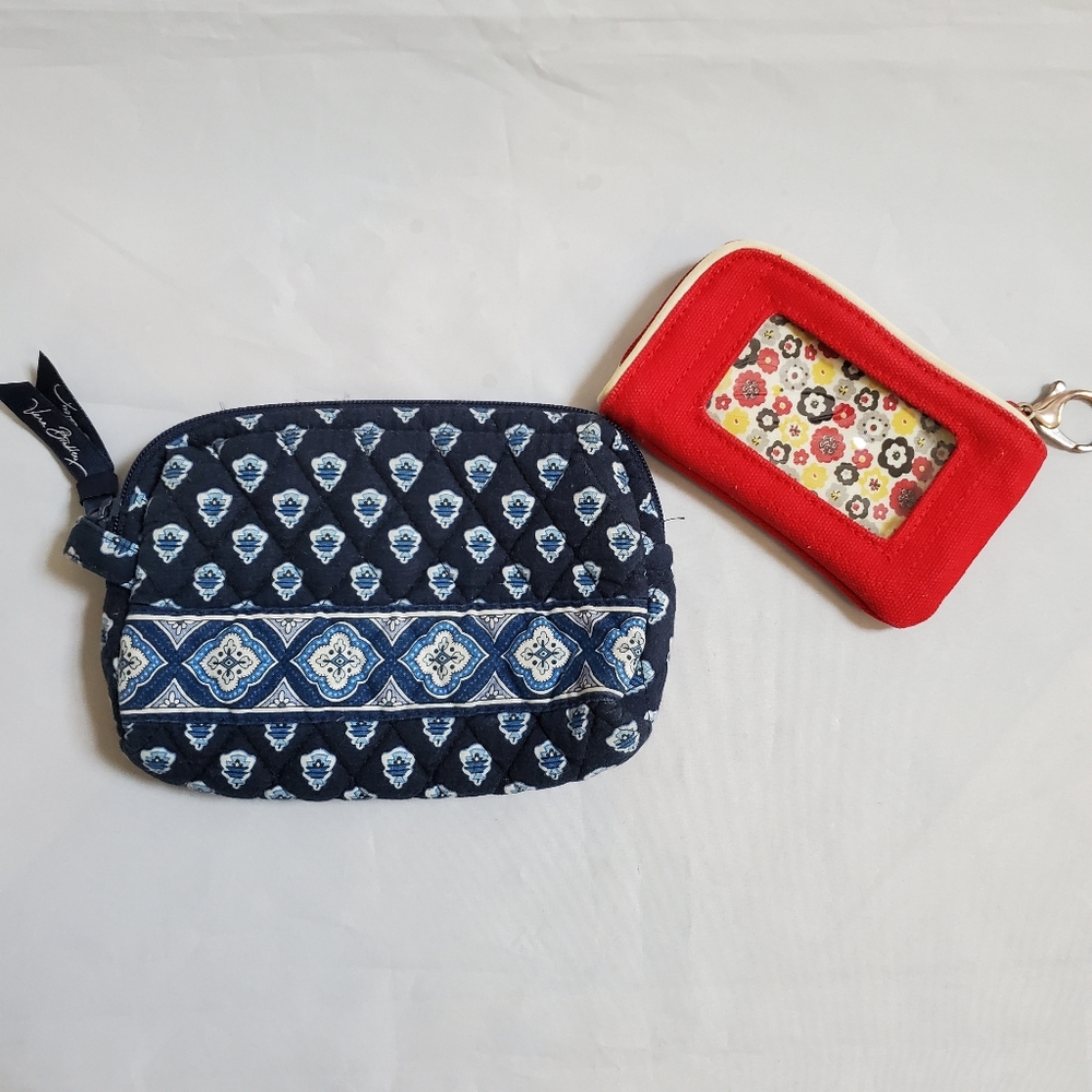 Vera Bradley Accessories | Red Canvas ID & Nantucket Navy Makeup Bag